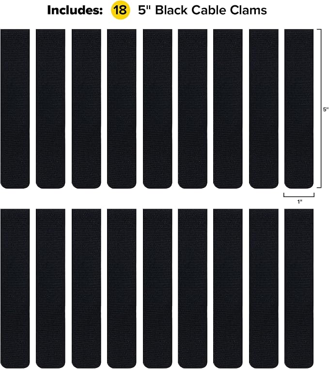 Cable Clams by Wrap-It Storage - 5" (18-Pack) Black - Image 3