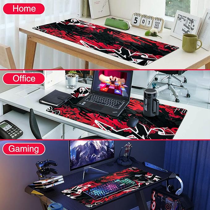 Canjoy Gaming Mouse Pad, 31.5x15.7in Large Mouse Pads for Desk Keyboard Pad | Desk Mat for Keyboard and Mouse Computer Big Full Size Desk Pad with Non-Slip Rubber Base and Stitched Edge for Home Office - Image 7