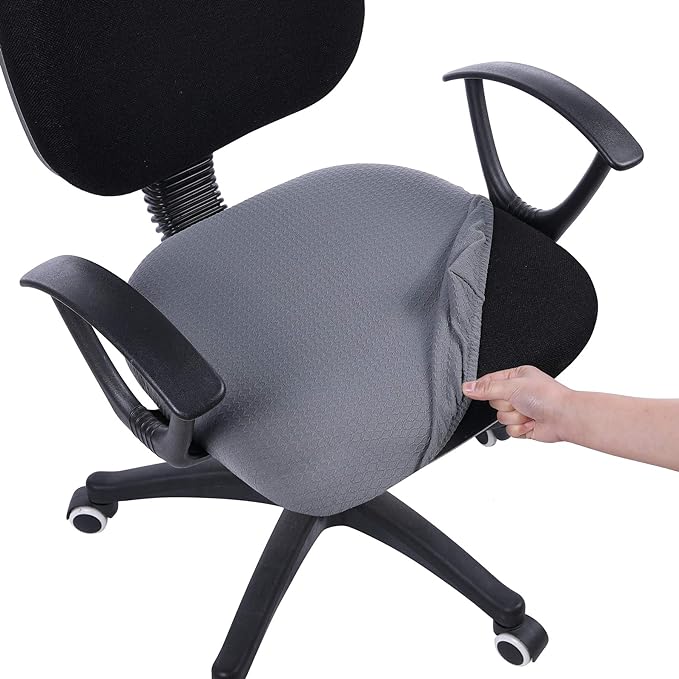 Smiry Office Computer Chair Seat Covers for Desk, Anti-dust Protector | Stretch Jacquard Removable Washable Desk Chair Seat Cushion Protectors, Grey by Smiry