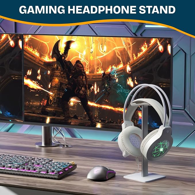 Headphone Stand, U-Shaped Universal Headset Holder, Anti-Slip Base, White | Flexible headrest, sturdy design, stable anti-slip base, fits most headphones, ideal for gaming, office & home use - Image 4