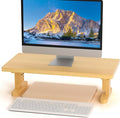 Bamboo Monitor Stand Riser for Desk with 4-Level Height Adjustment | Ergonomic Computer Riser, Desktop Organizer Shelf, Sturdy 100 lbs Support, Height Adjustable Laptop Stand, Warp-Proof, Large by Unknown
