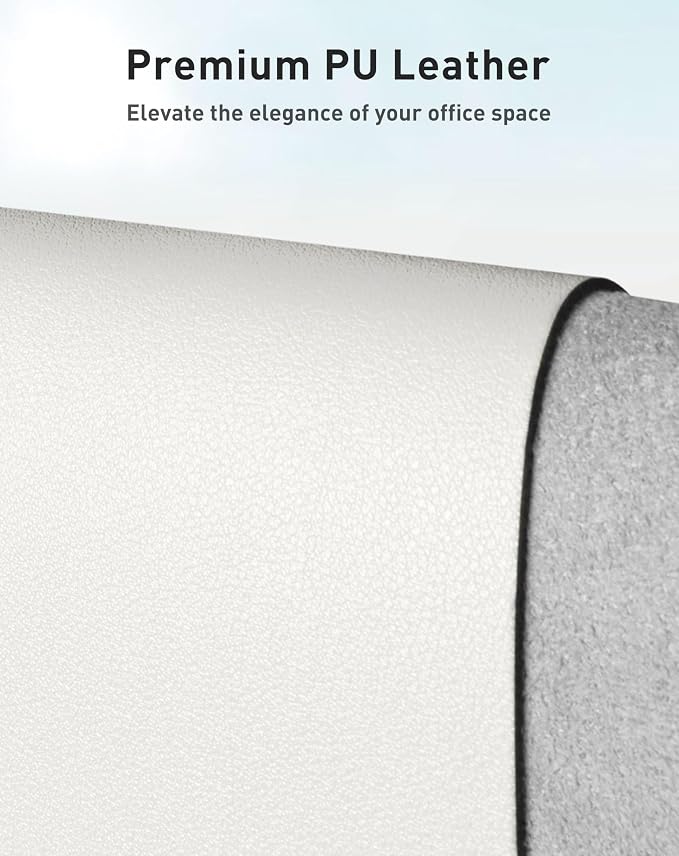 Aothia Faux Leather Desk Mat - Large Mouse Pad, Non-Slip PU Leather Blotter, Waterproof Writing Surface for Office and Home (Off-White, 42" x 17") - Image 2