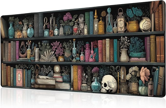 Black Forest Library Mouse Pad Desk Mat XL Extended Large Gaming Desk Pad Mousepad, Mysterious Book Computer Laptop Keyboard and Mouse Mat, Desktop Protector Mat for Office and Home 31.5x11.8 in by Unknown