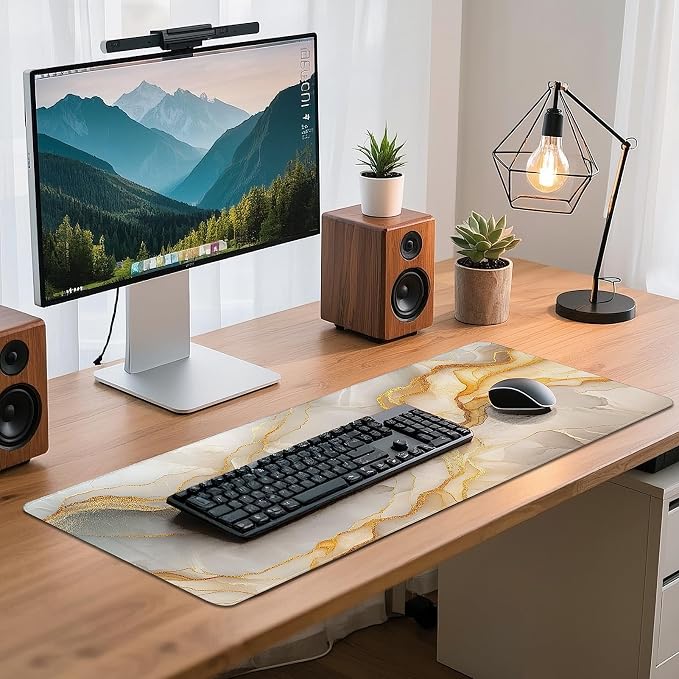 Gaming Mouse Pad - (31.5"×11.8") Marble Large Mouse Pads for Desk - Desk Mat for Keyboard and Mouse with Non-Slip Base, Desks Pad Matfor Game/Office & Home - Image 7