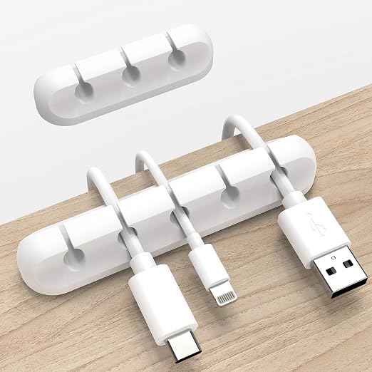 INCHOR Cord Organizer for Desk, White Cable Organizer Cable Clips 2 Pack by INCHOR