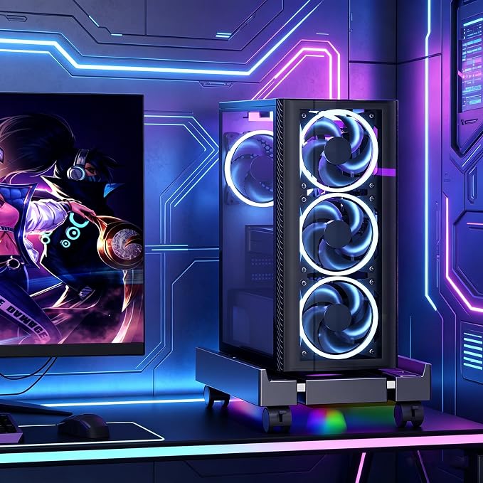 Adjustable PC Tower Stand with Cooling Fans, Fits Most PC - Image 8