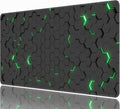 Green Hexagon Honeycomb Desk Mat, XXL 35.4"x15.7" Large Mouse Pad, Geometric Extended Gaming Mouse Mat,Non-Slip Rubber Base Waterproof with Stitched Edges for Gaming Office Home Decor by Unknown