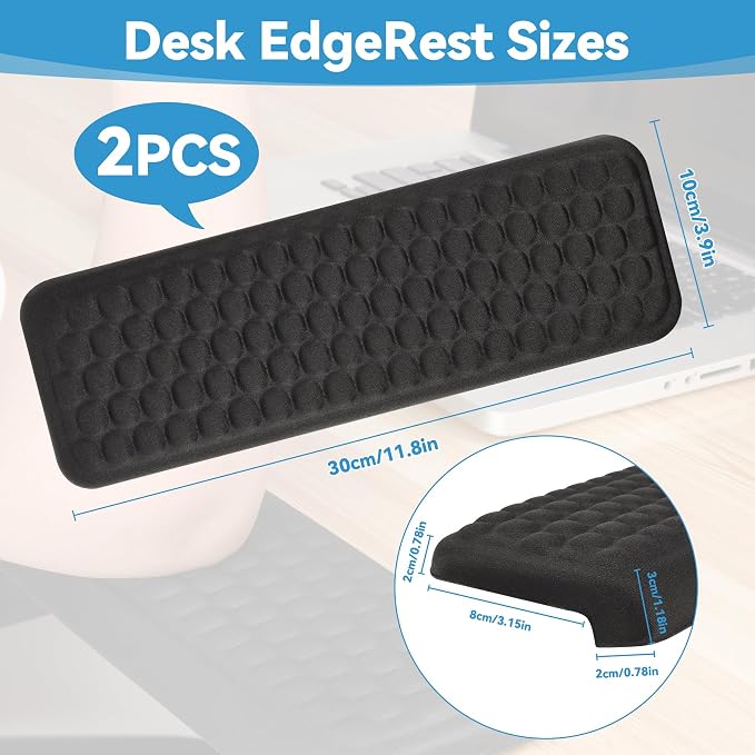 L-Shaped Desk Elbow Pad,Memory Foam Desk Edge Cushion for Armrest Support,2-Piece Ergonomic Elbow Rest for Desk with Non-Slip Base, Arm Rest for Computer Keyboard, Office and Home Use - Image 7