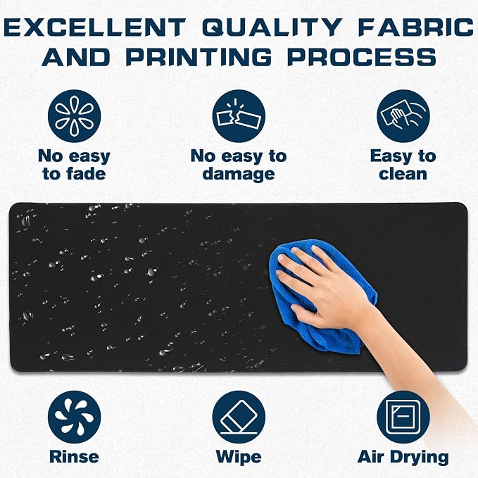 Mouse Pad Gaming - Desk Mat for Keyboard and Mouse - Large Mouse Pads for Desk, Gaming Mousepad with Non-Slip Base, Desks Pad (31.5" X 11.8") for Game, Office and Home - Image 3
