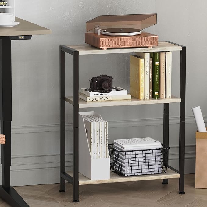 3-Tier Side Table, Small EndTable, Sofa SideTable for Narrow Spaces, Slim EndTable, NightstandTable, Skinny Bedside Table, for Living Room, Bedroom, Office, Greige - Image 4