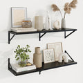 Axeman Deep Floating Shelves, 36'' x 10'' Black Wall Shelves Set of 2 by Axeman