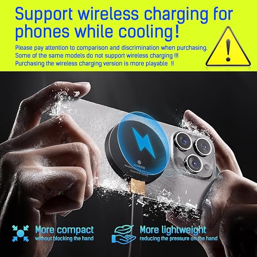 Magnetic Phone Cooler, ipad Cooler for Gaming,Live Streaming, Freeze in 15s, noiseless Cooling,for Phone/Tablet/iPad (Support Wireless Charging) - Image 2