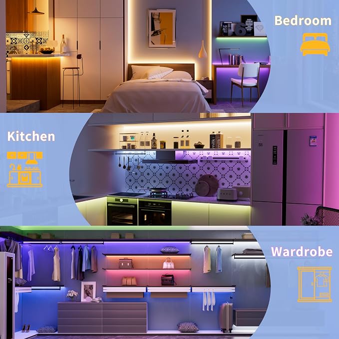 PAUTIX COB LED Strip Lights,RGBW LED Lights RGB+2700K Warm White UL Listed Dotless 24V Color Changing LED Tape Light for Ceiling,Cabinets,Bedroom,Party Lighting(Power Supply & Controller Not Included) - Image 2