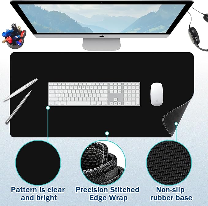 Mouse Pad Gaming - Desk Mat for Keyboard and Mouse - Large Mouse Pad for Desk, Mousepad (35.4" X 15.7") with Non-Slip Base, Desks Pad Mat Office and Home - Image 2