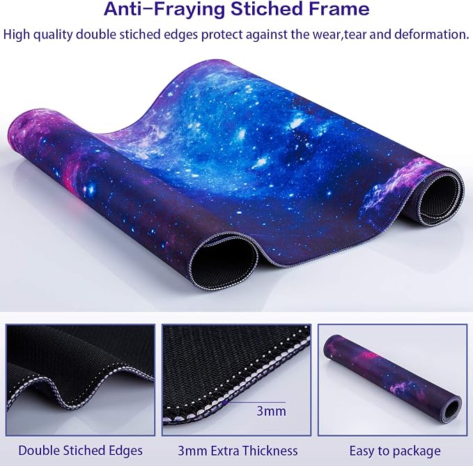 Canjoy Gaming Mouse Pad, 31.5x15.7in Large Mouse Pads for Desk Keyboard Pad | Desk Mat for Keyboard and Mouse Computer Big Full Size Desk Pad with Non-Slip Rubber Base and Stitched Edge for Home Office - Image 5