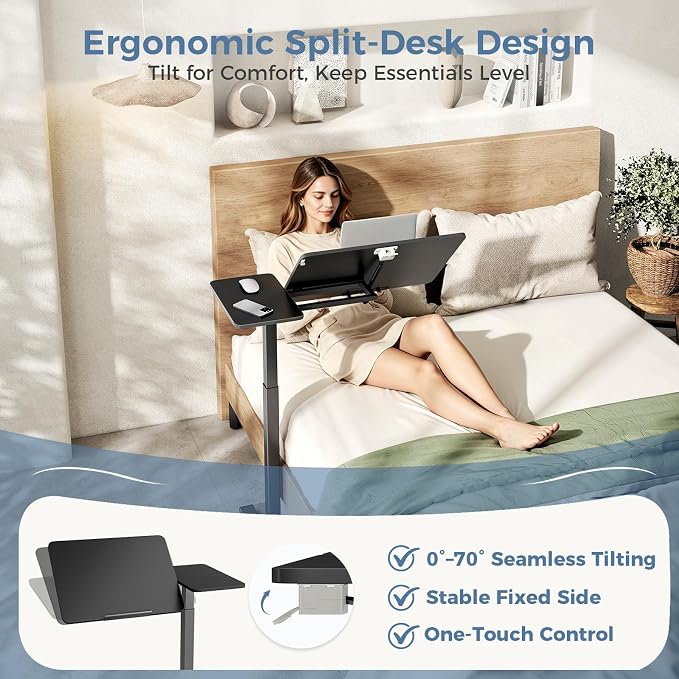 DUMOS Small Standing Desk, Rolling Desk, Laptop Table - Image 5