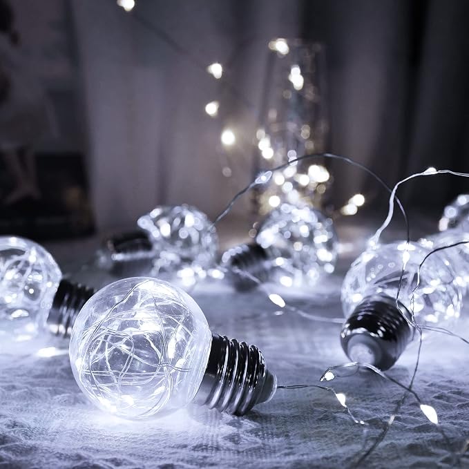 YOLIGHT Wishing Ball Curtain Lights 200 LED Window Curtain String Lights with Remote, USB Battery Powered Twinkle Globe Fairy Lights for Wedding Party Bedroom Halloween Christmas Decoration (White) - Image 8