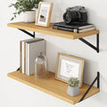 Axeman Deep Floating Shelves - 30 Inch Floating Shelves Set of 2-12 Inch Deep Oak Wall Shelves for Living Room Bathroom Kitchen by Axeman