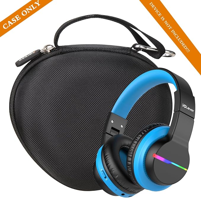 Aproca Kids Headphones Case Compatible with iClever BTH12 / HS19 / BTH26 Kids Bluetooth Headphones, Storage Hard Bag -Black (Case Only) - Image 4