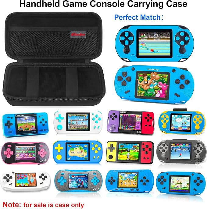 Elonbo Carrying Case for WELLST·G/TaddToy/Beijue/FAMILY POCKET/CCTU/X-JOYKIDS/GREENCREEK/Beico/KAVOYI/GuaiyeyeAP/TEBIYOU Handheld Game Console, Portable Electronic Gaming Player Bag, Black - Image 2