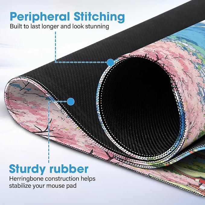 Waterproof Desk Mat 31.5x15.7 Inch - Extra Large Mouse Pad, Building | Covers Full Desk Non Slip Rubber Backing Easy to Clean - Image 3