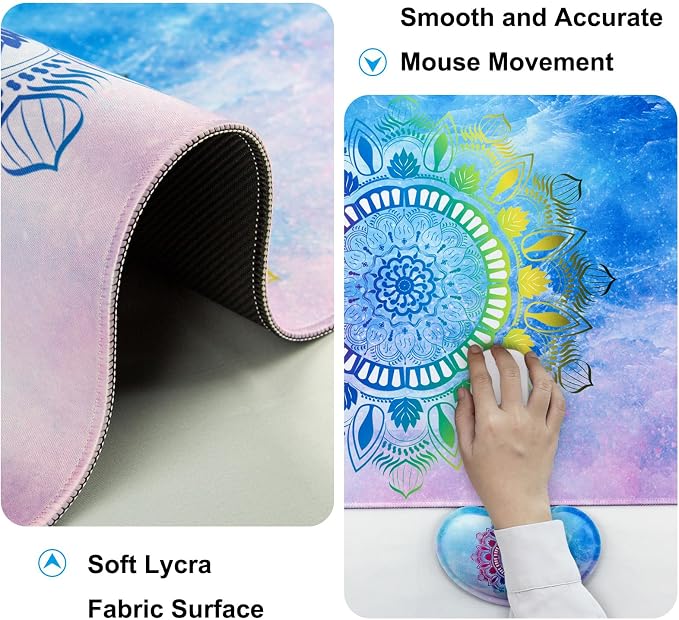 4 in 1 Mouse Pad and Keyboard Wrist Rest,Large Desk Mat,Coaster Set-Star - Image 4