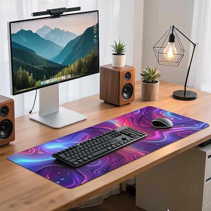 Gaming Mouse Pad - (31.5"×11.8") Topographic Large Mouse Pads for Desk - Desk Mat for Keyboard and Mouse with Non-Slip Base, Desks Pad Matfor Game/Office & Home - Image 7