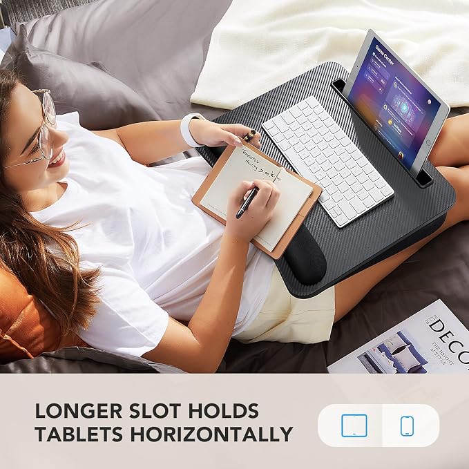HUANUO Laptop Lap Desk with Cushion, Fit up to 15.6" Laptop, Black - Image 5