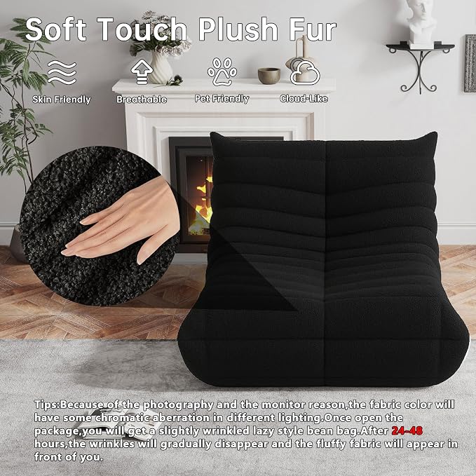WHGBJA Giant Bean Bag Chair for Adults, Comfy Beanbag with Memory Foam | Floor Sofa Chair for Gaming, Reading, Bedroom, Living Room, Boneless, Ergonomic - Image 3