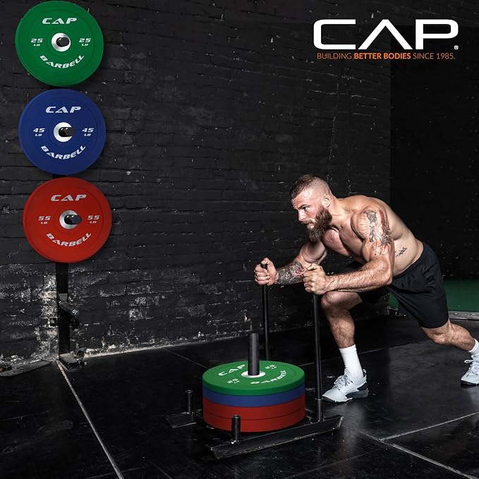CAP 2-inch Olympic Bumper Plate Weight Set | 100-370 lbs | Multiple Colors | Storage Rack Optional - Image 4