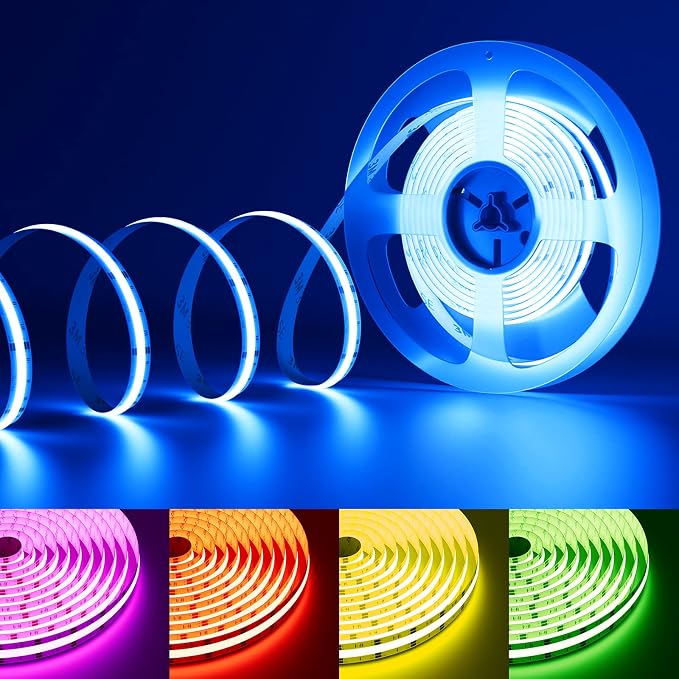 PAUTIX RGB COB LED Strip Light,UL Listed 24V Color Changing LED Strip Lights,Multicolor Flexible Tape Light for Cabinet,Room,Bedroom,Party DIY Lighting Projects(Power Supply & Controller Not Included) by PAUTIX