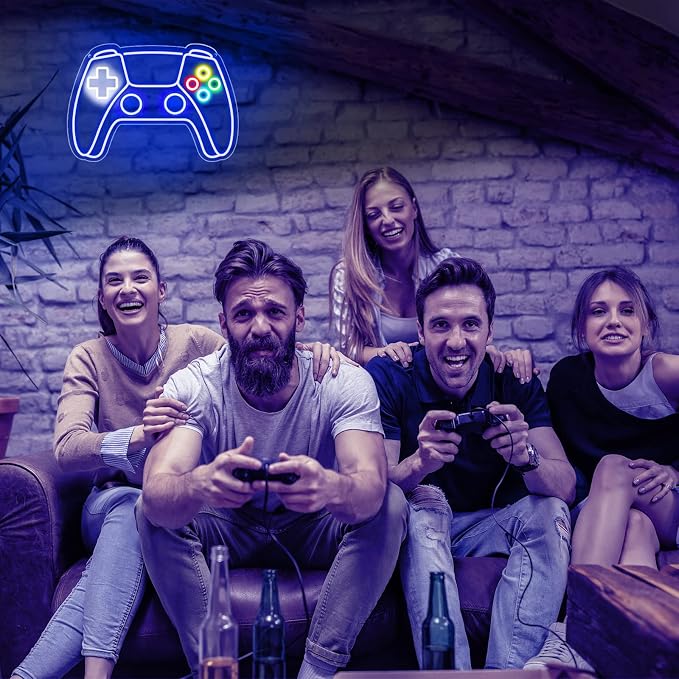 Gamer Neon Sign, Gamepad Shaped LED Neon Sign for Gamer Room Decor, Gaming Neon Sign for Boys Room Decor, Neon Gaming Sign for Gaming Wall Decor, USB Powered Gamer Gifts for Teens, Boys, Kids - Image 5