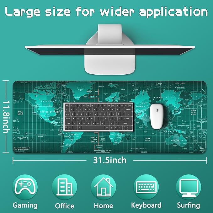 Mouse Pad Gaming - Desk Mat for Keyboard and Mouse - Large Mouse Pads for Desk, Gaming Mousepad with Non-Slip Base, Desks Pad (31.5" X 11.8") for Game, Office and Home - Image 6