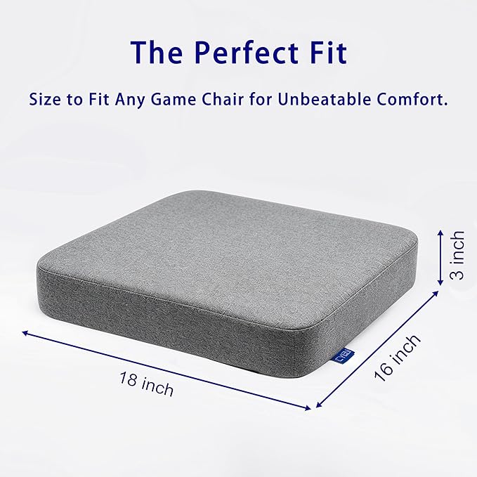 CYLEN Ifoam Memory Foam Layer Wheelchair Cushion - Seat Cushion for Wheelchair-Office Chair, Kitchen Chair-Pressure Sore and Tailbone Pain Relief-High Dense Polyfoam Base (Grey, 18×16×3 inch) - Image 2