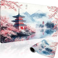 Japanese Cherry Blossom Large Gaming Mouse Pad Desk Mat 31.5x15.7 | Extended Mousepad, Non-Slip Rubber Base , Stitched Edges, for Computer/Laptop/Office/Home by Mcapirivo