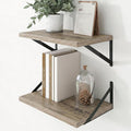 Axeman Deep Floating Shelves, 18'' x 12'' Grey Wall Shelves Set of 2 by Axeman