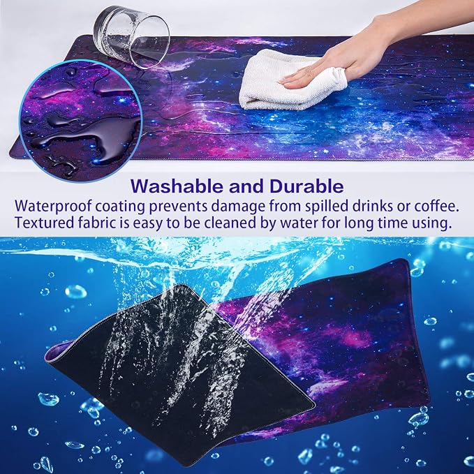 Canjoy Gaming Mouse Pad, 31.5x15.7in Large Mouse Pads for Desk Keyboard Pad | Desk Mat for Keyboard and Mouse Computer Big Full Size Desk Pad with Non-Slip Rubber Base and Stitched Edge for Home Office - Image 3
