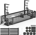Under Desk Cable Management Tray, GZOKMOG 15.75" No Drill Cable Management, by GZOKMOG