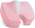 TushGuard Seat Cushion, Memory Foam Office Chair Cushion - Pink, XX-Large | for Car Seat, Airplane, Desk Chair - Sciatica & Hip & Coccyx Pain Relief Cushion for Long Sitting Office Workers, Car Drivers by TushGuardSeatCushonsPillows