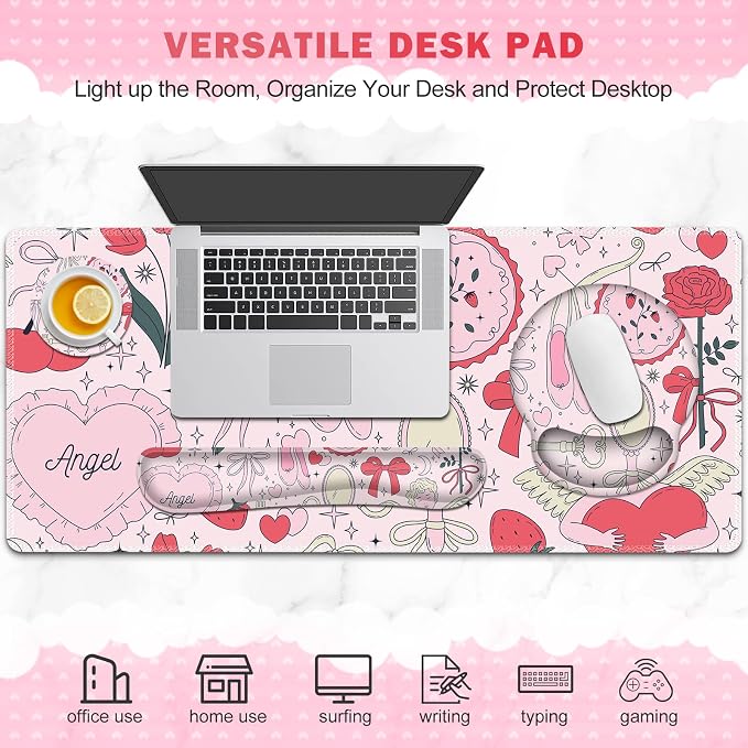 Gaming Mouse Pad, 4in1 XXL Mousepad Large Desk Mat, Cute Desk Pad Protector - Image 7