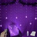 YOLIGHT Wishing Ball Curtain Lights 200 LED Window Curtain String Lights with Remote, USB Battery Powered Twinkle Globe Fairy Lights for Wedding Party Bedroom Halloween Christmas Decoration (Purple) by Yolight