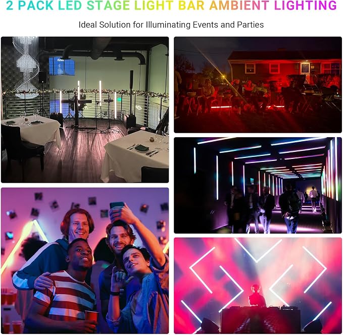 LED Stage Light Bar for DJ Party 2Pack - Image 9