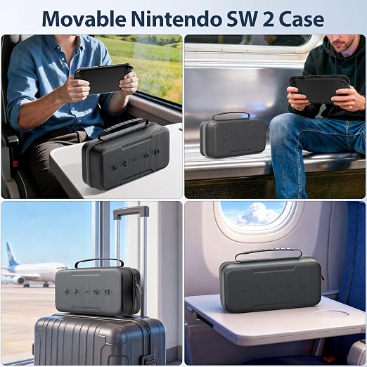 OIVO Carrying Case Compatible with 2025 Nintendo Switch, Portable Switch 2 Travel Carry Case Fit for Joy-Con 2 & Adapter, Hard Shell Protective Pouch Bag with 24 Game Slots, Gray - Image 7