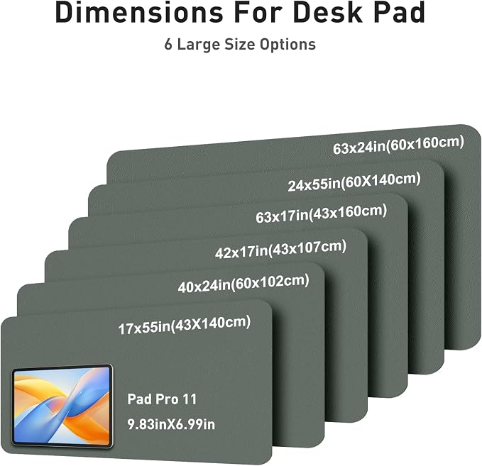 Aothia Faux Leather Desk Mat - Large Mouse Pad, Non-Slip PU Leather Blotter, Waterproof Writing Surface for Office and Home (Jungle Green, 40" x 24") - Image 5