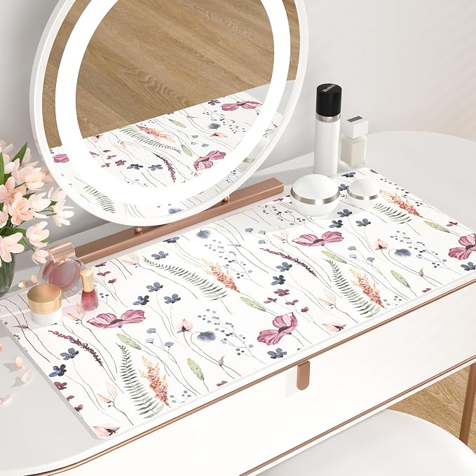 QiyI PU Leather Large Mouse Pad, Office Decor, 31.5" x 15.7", Wildflowers | Desk Décor Accessories, Extended Size, Waterproof & Easy to Clean, Smooth Surface, Non Slip Desk Organization - Image 6
