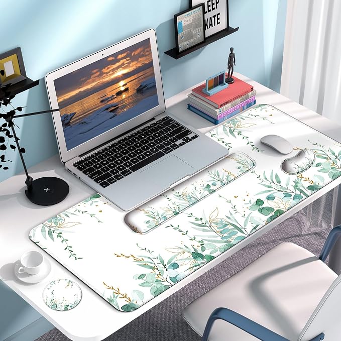 4 in 1 Mouse Pad and Keyboard Wrist Rest,Large Desk Mat,Coaster Set-Tree - Image 7