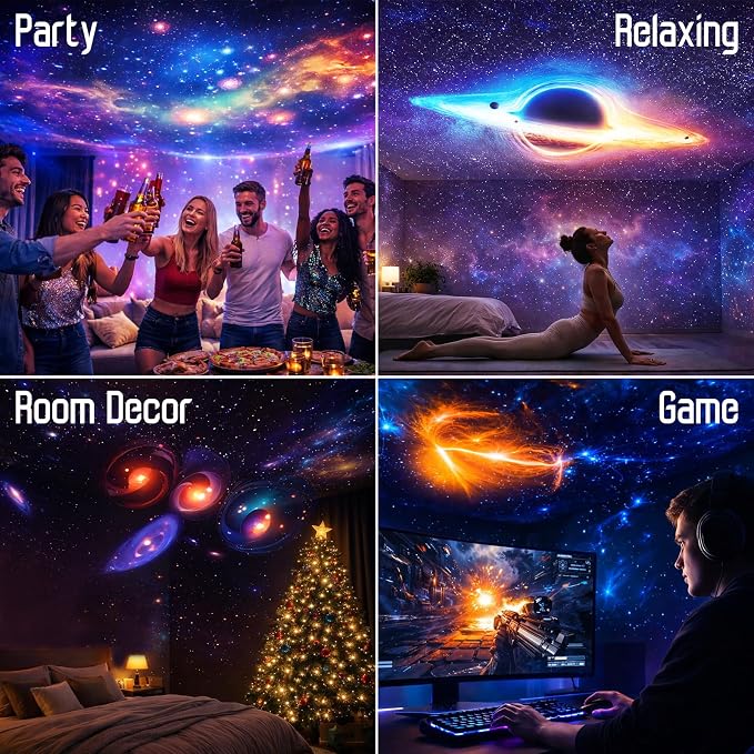 Upgraded Planetarium Projector with White Noise & Bluetooth Speaker, Astronaut Space Light Galaxy Projector for Bedroom, Ceiling Star Night Lights for Kid Adult Mood Lighting with Timer, Bedroom Decor - Image 8