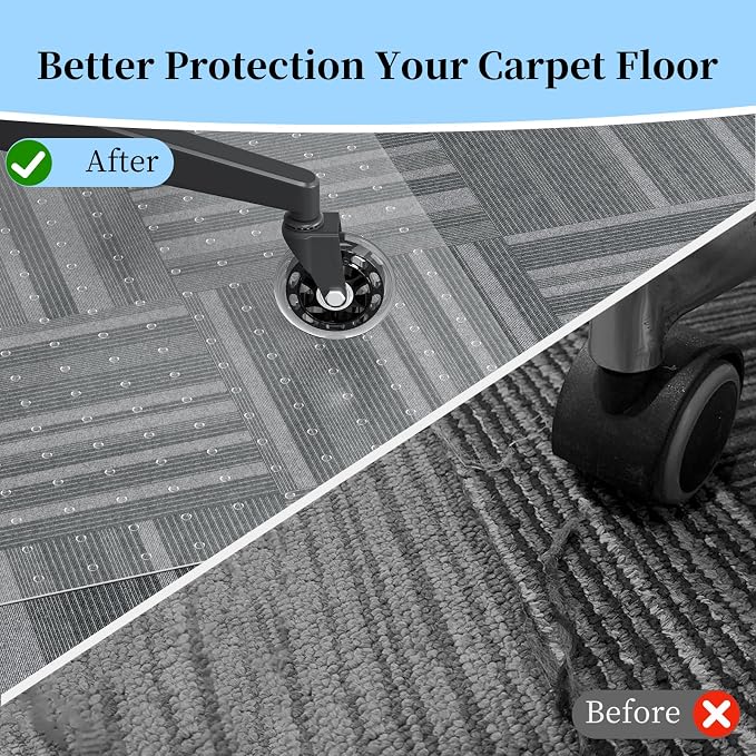 Tonaus Office Chair Mat for Carpet 36"x48" for Low Pile Carpets, Ship Flat | Non-Slip Studded,2.2MM Thick Chair Mat，Transparent PVC Office Mat for Carpet, Easy Glide, Scratch-Resistant,Low-Pile Carpet - Image 6