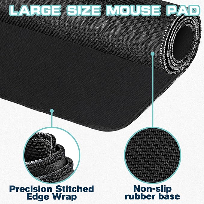 Mouse Pad Gaming - Desk Mat for Keyboard and Mouse - Large Mouse Pads for Desk, Gaming Mousepad with Non-Slip Base, Desks Pad (31.5" X 11.8") for Game, Office and Home - Image 2