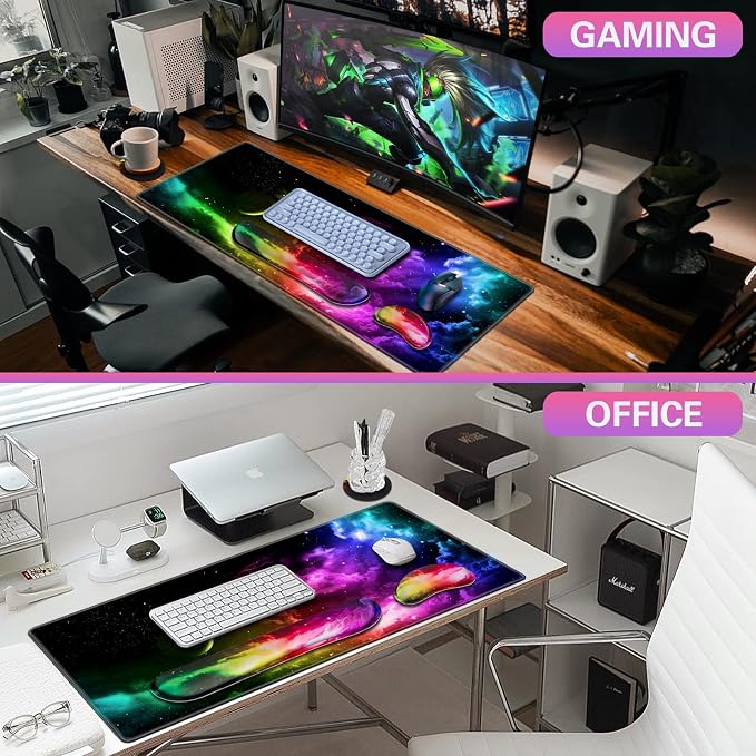 Canjoy Desk Mat with Keyboard and Mouse, Desk Pad with Wrist Rest Support - Image 7